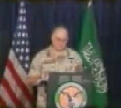 General Norman Schwarzkopf. During this moment in the video, the voiceover is talking about Haramain Sharifain - Saudi Arabia